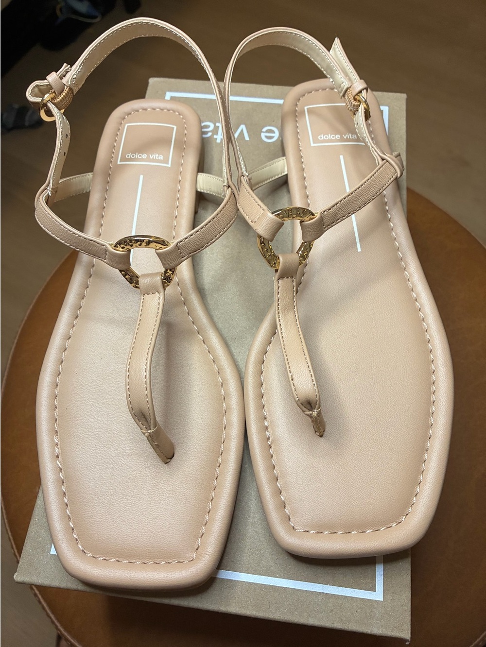 Dolce Vita Lorene Café T-Strap Sandals NIB 8.5